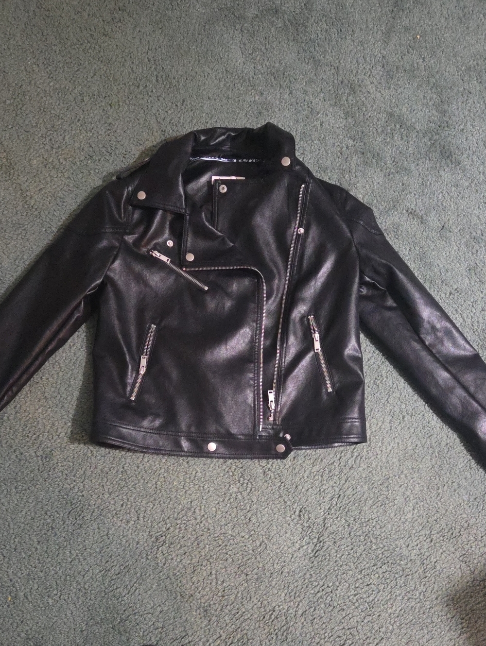 Nanette Lepore Black Faux Leather Moto Jacket